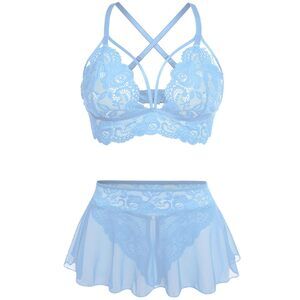 1648 Lingerie Plus Size Light Blue 3XL